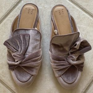 Target A New Day Purple Velvet Bow Slip Ons